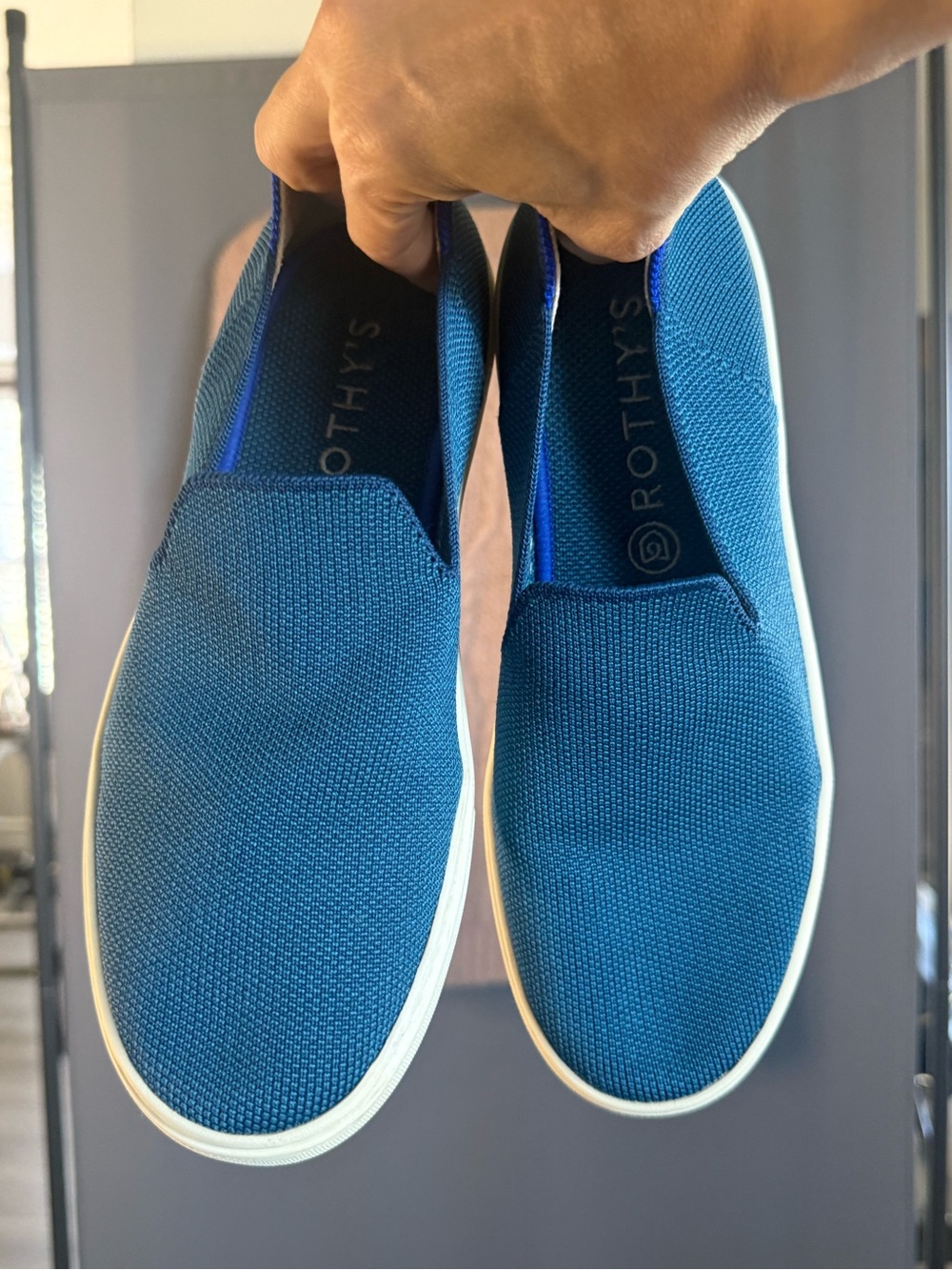 Rothy's Woman’s Teal Slip-On Loafers